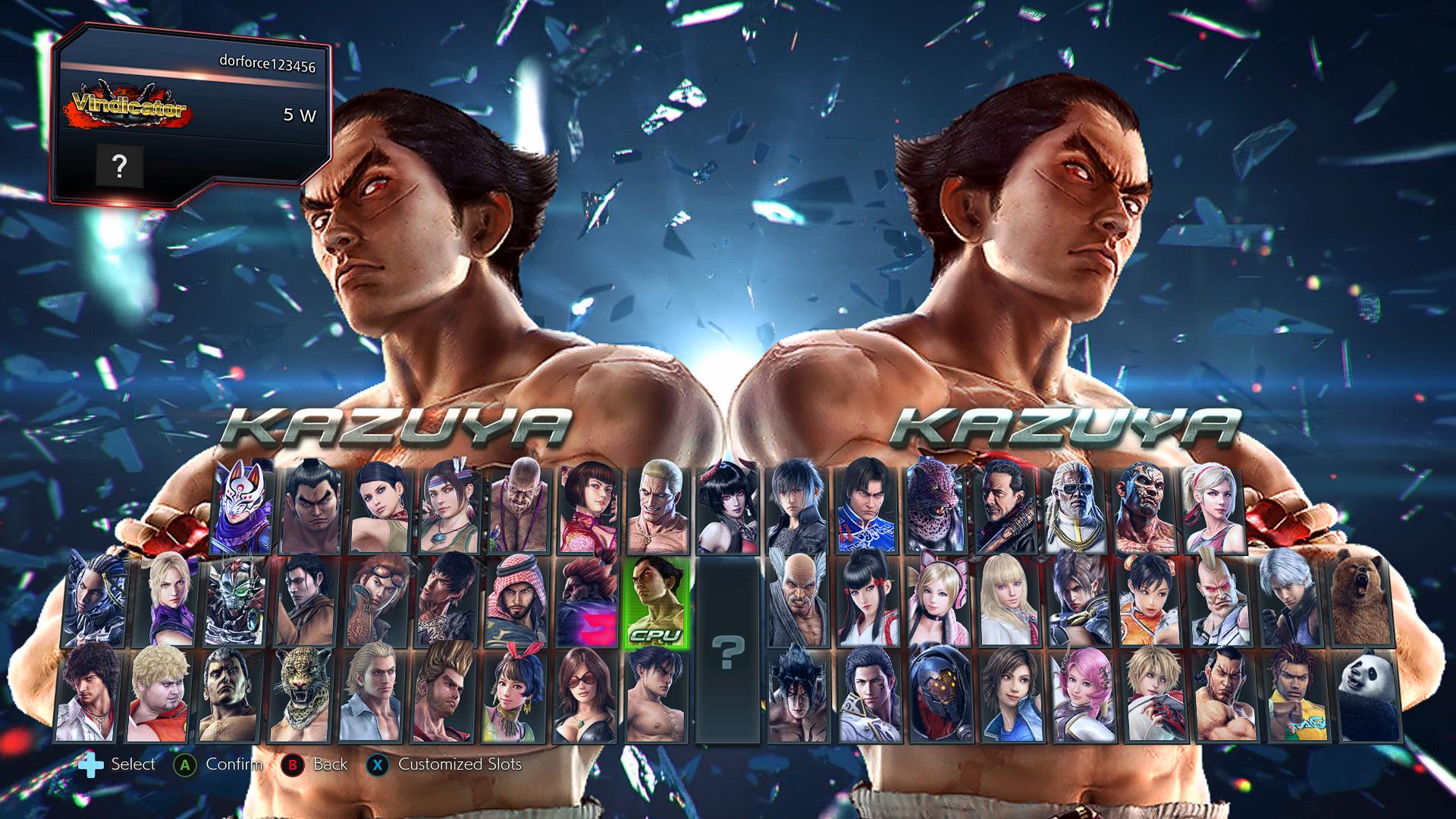 tekken 6 character select