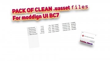 Pack of clean uasset files for moding BC7 UI.